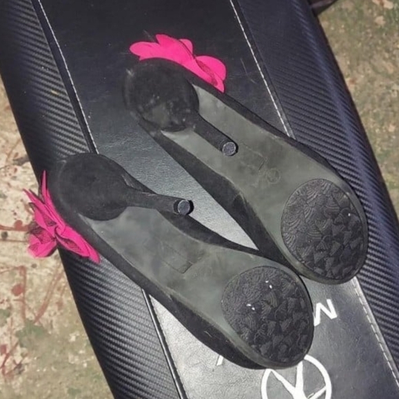 Black Velvet with red flowers platform high heels - Picture 7 of 8